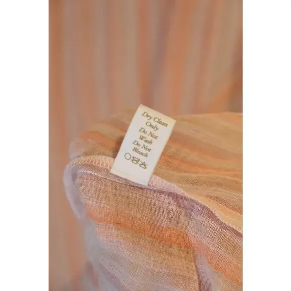 Christy Dawn Riley Maxi Coverup Dress In Salmon Stripe XS Bohemian Beach Gauze - Picture 8 of 16